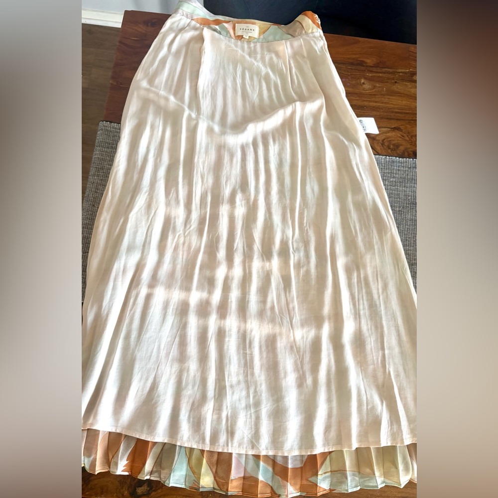 NWOT Sézane Multicolor Pleated Skirt - Picture 4 of 6